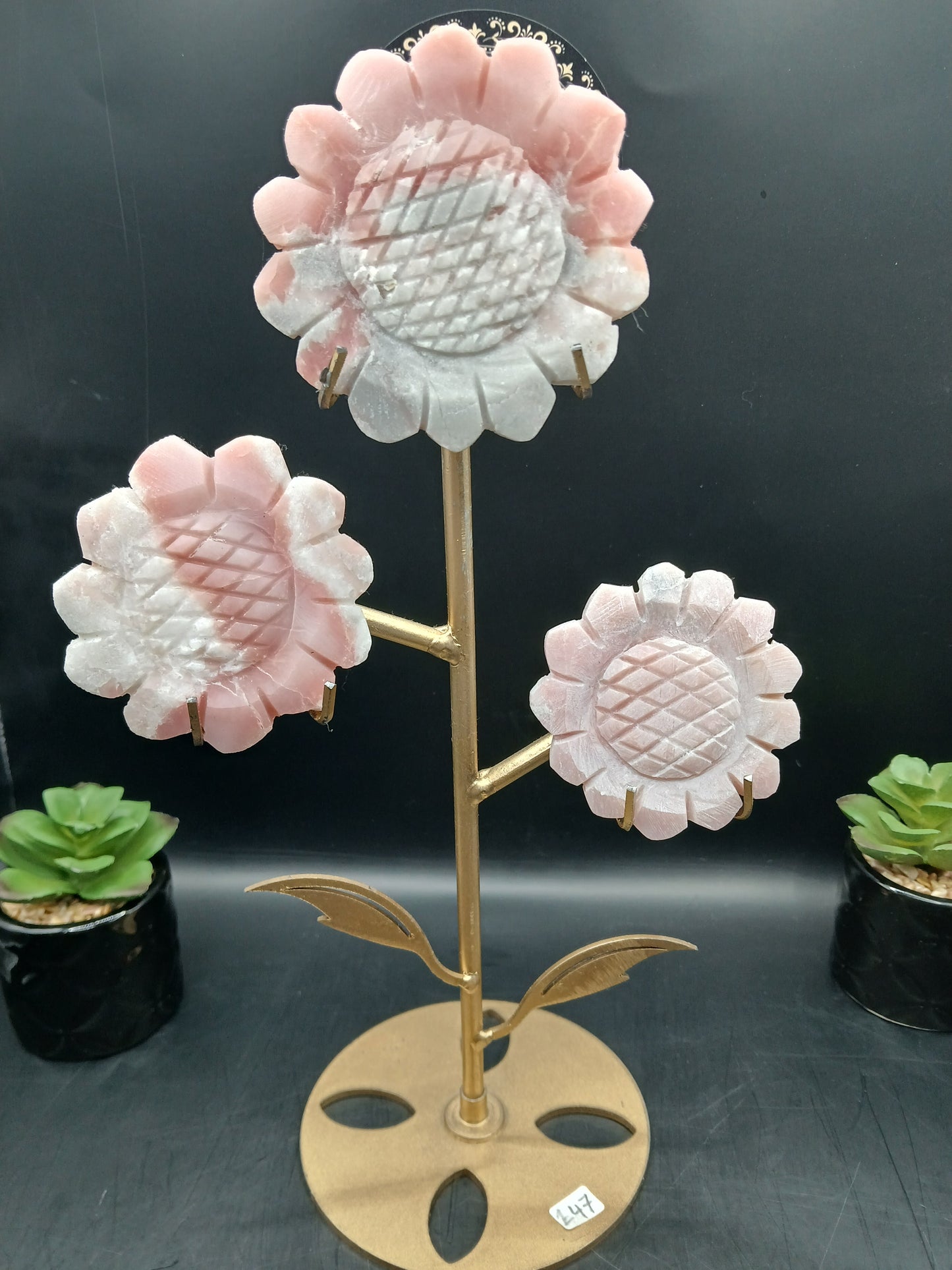 PINK OPAL FLOWERS ON STAND