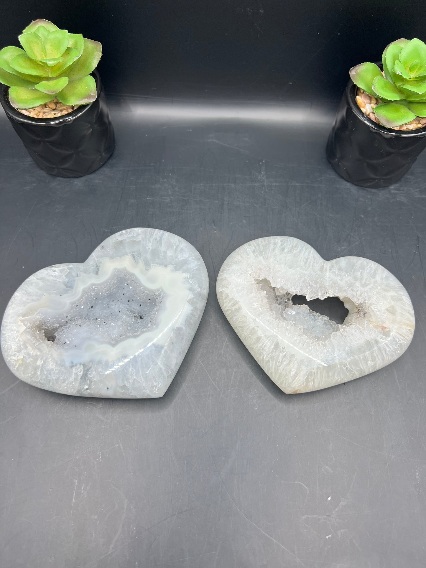DRUZY AGATE HEARTS