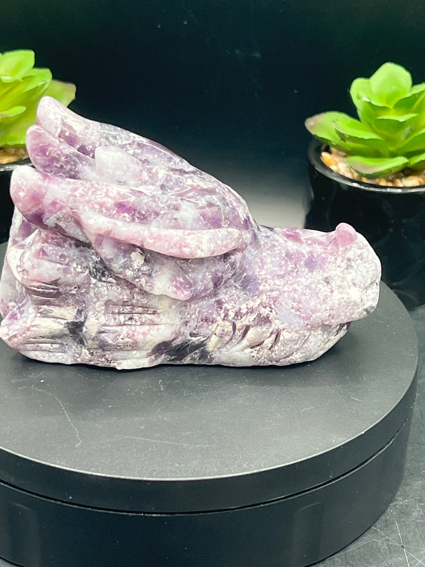 LEPIDOLITE DRAGON HEADS