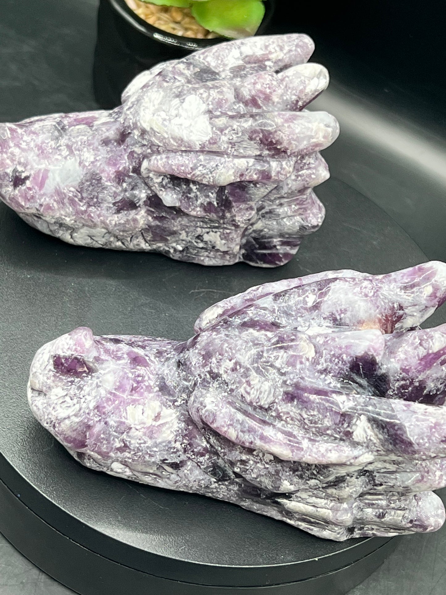 LEPIDOLITE DRAGON HEADS