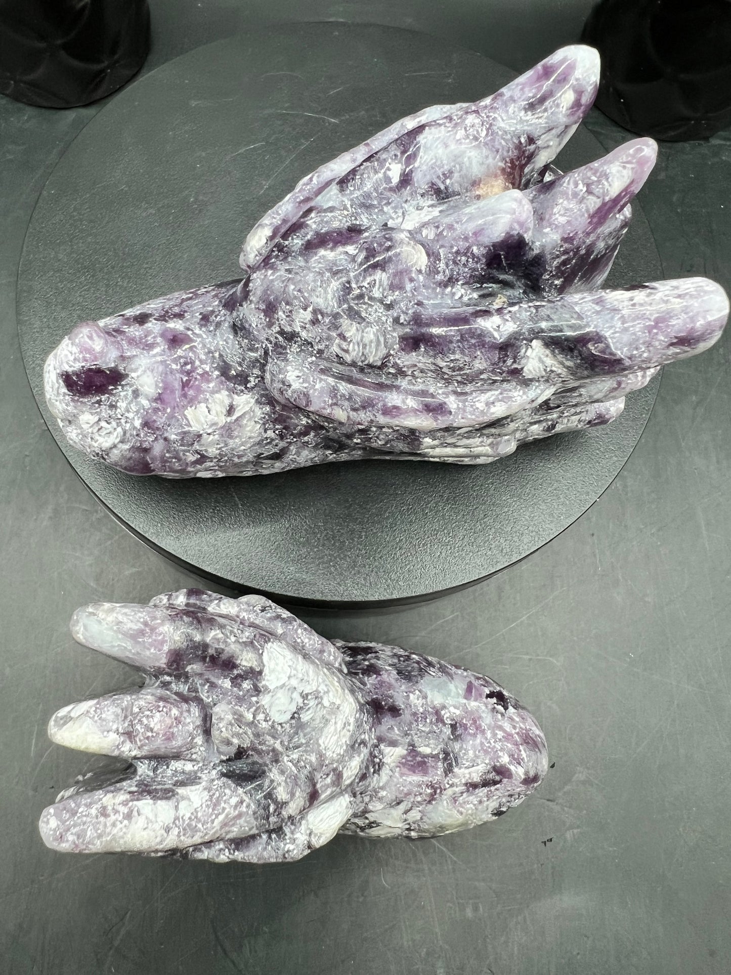 LEPIDOLITE DRAGON HEADS