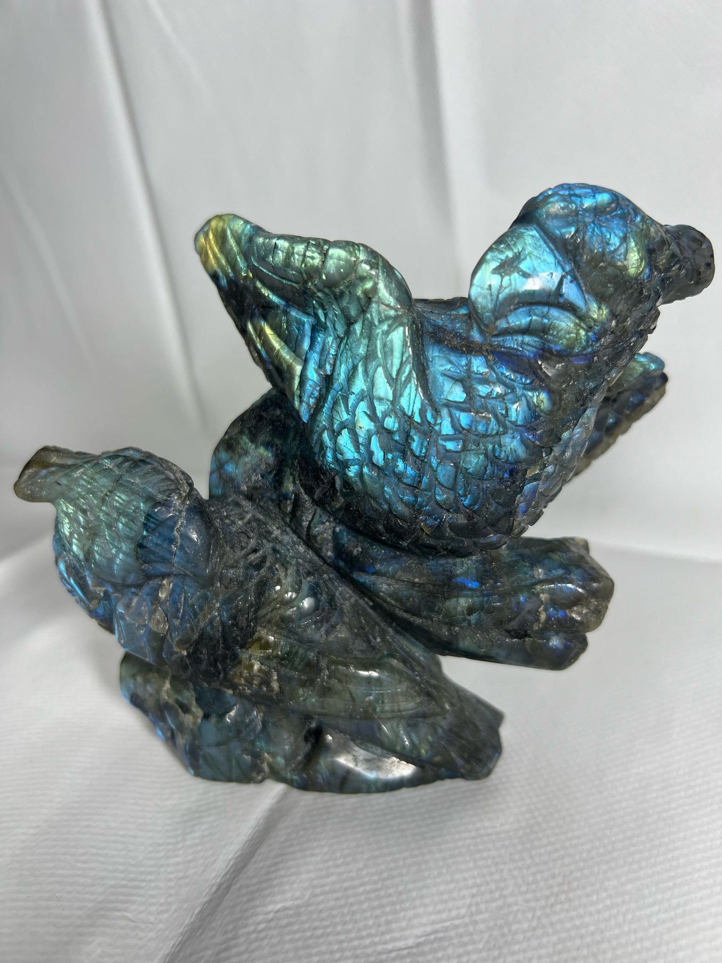 SUPER BLUE FLASH LABRADORITE PARROT CARVING