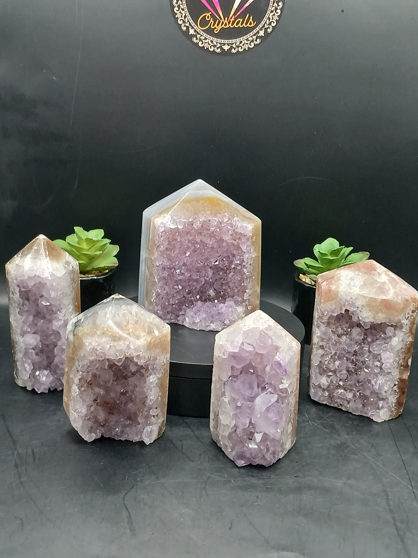 AMETHYST AGATE DRUZY CHUNKY TOWERS