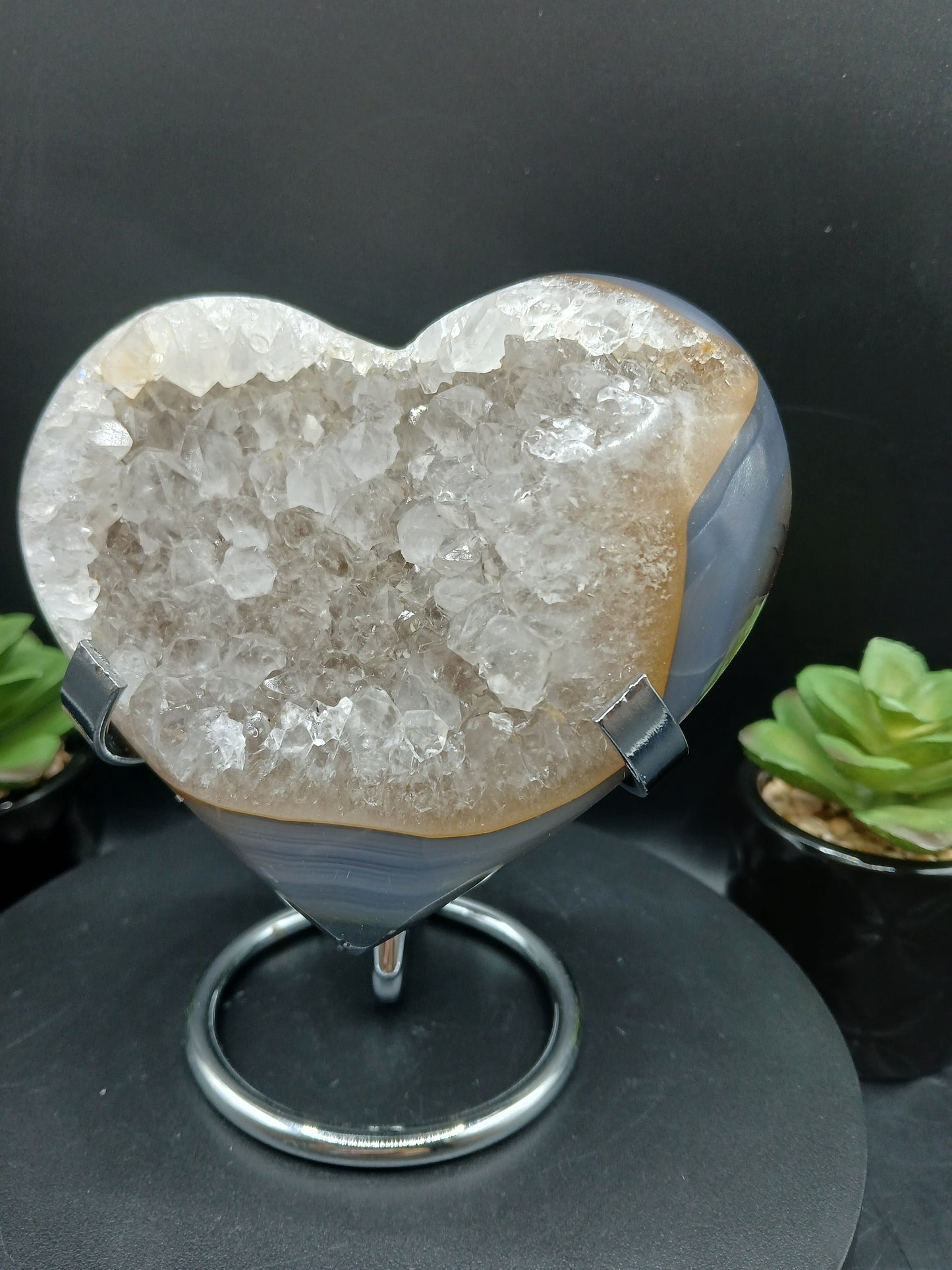 DRUZY AGATE HEART