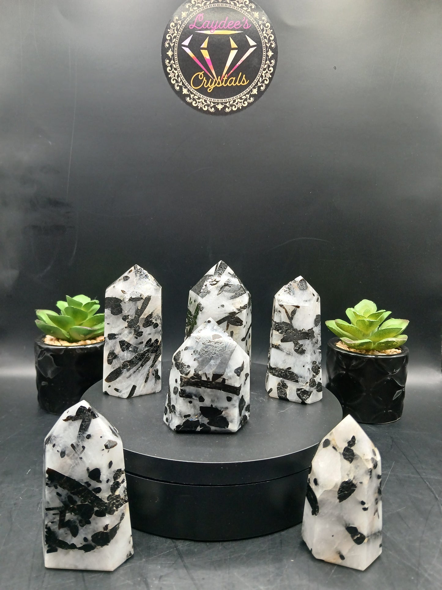 TOURMALINE IN QUARTZ POINTS