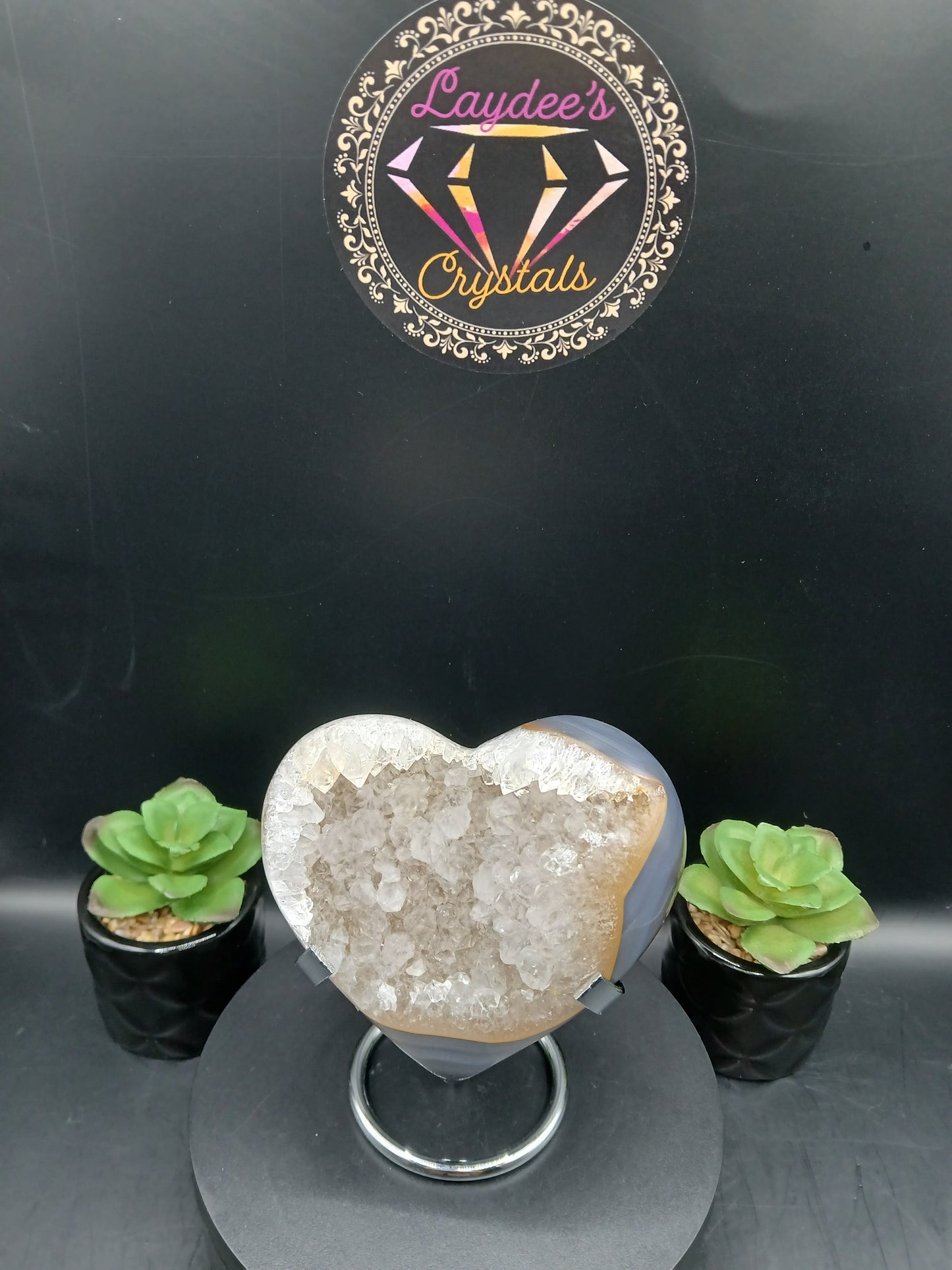 DRUZY AGATE HEART