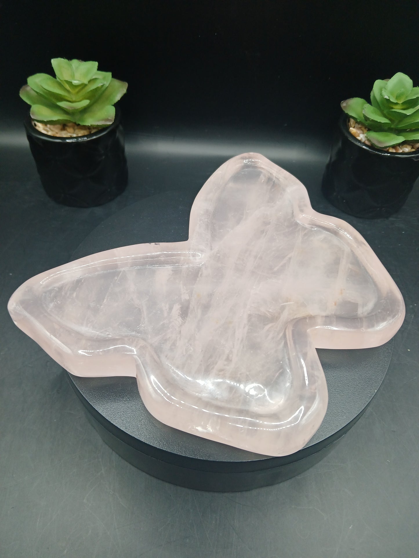 ROSE QUARTZ BUTTERFLY DISH