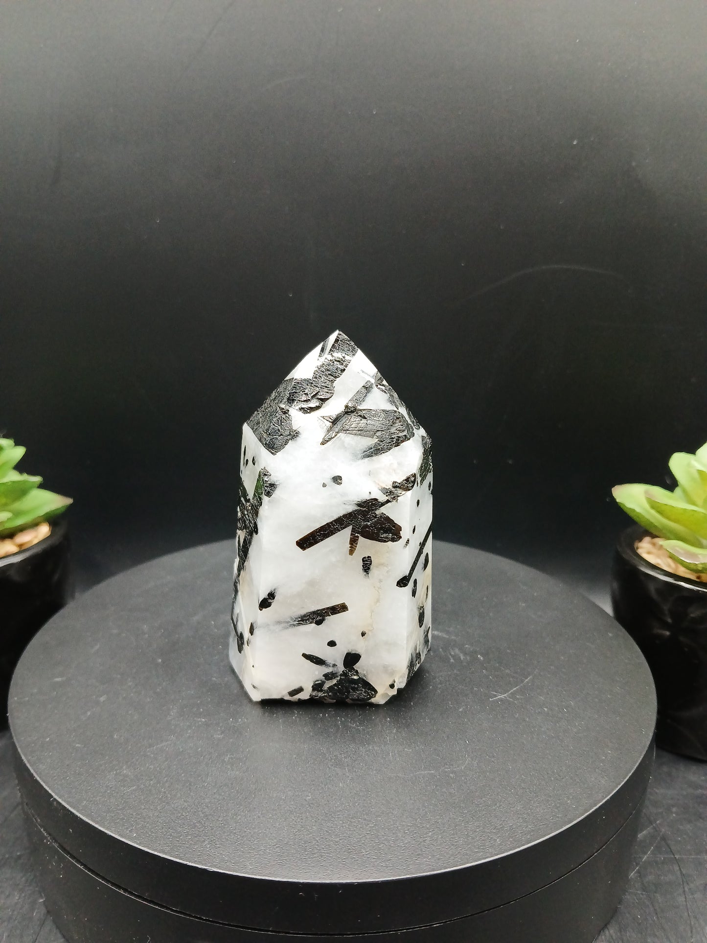 TOURMALINE IN QUARTZ POINTS