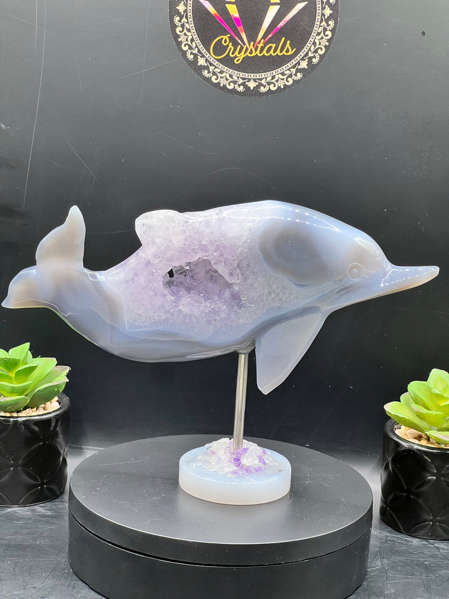 AGATE AMETHYST DRUZY DOLPHIN