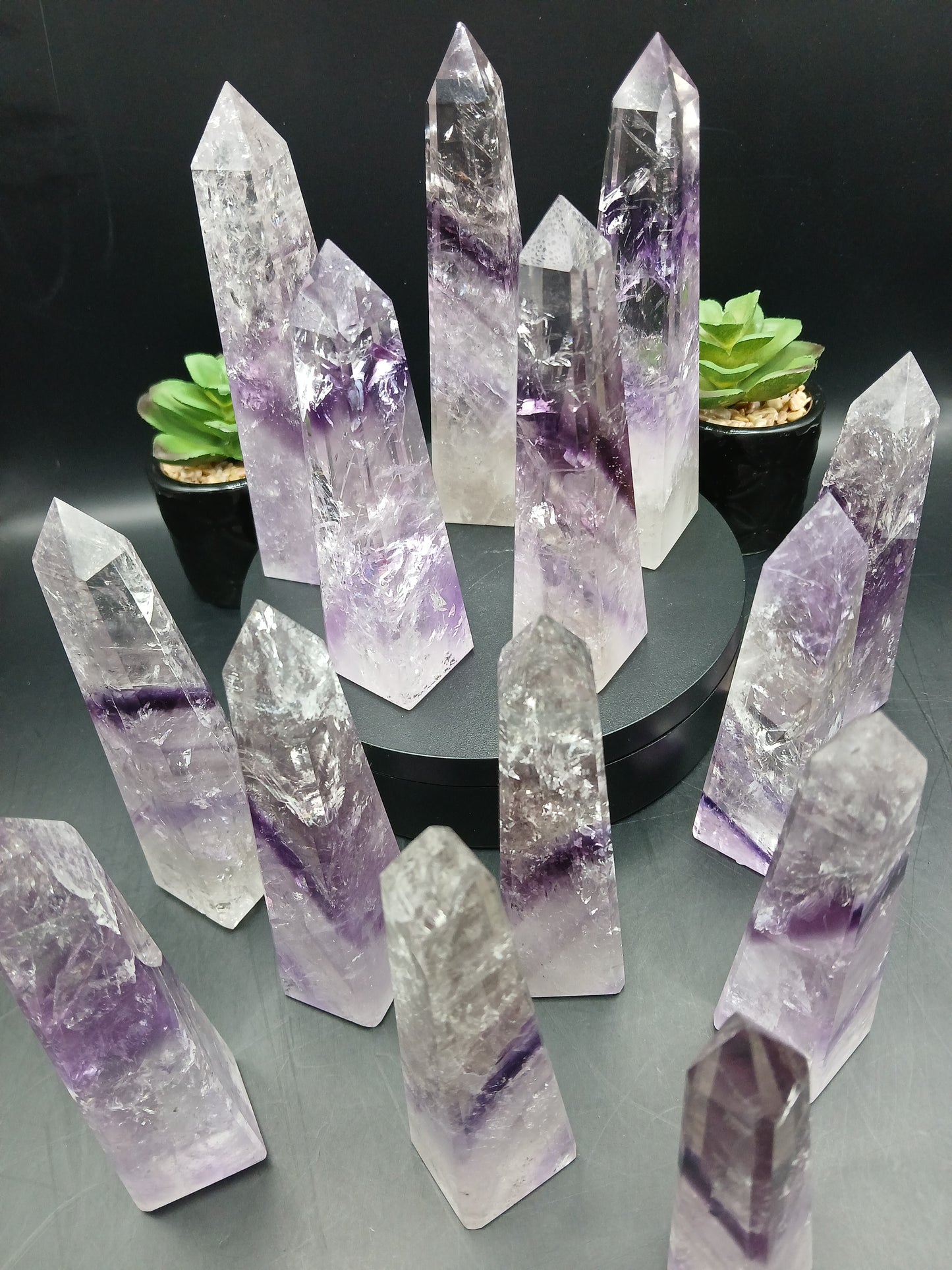 BRAZILIAN AMETHYST PHANTOM OBELISKS TOWERS