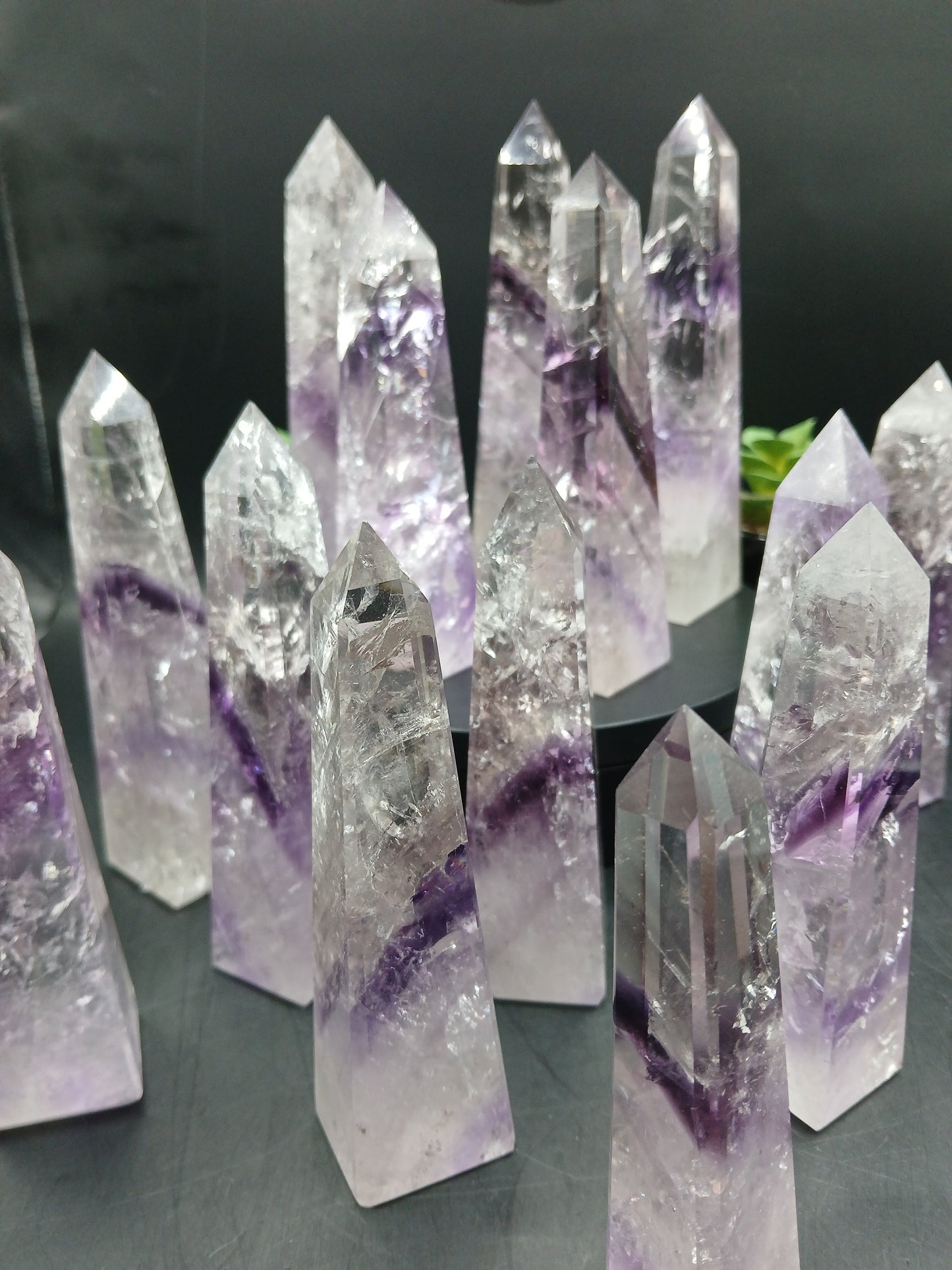 BRAZILIAN AMETHYST PHANTOM OBELISKS TOWERS