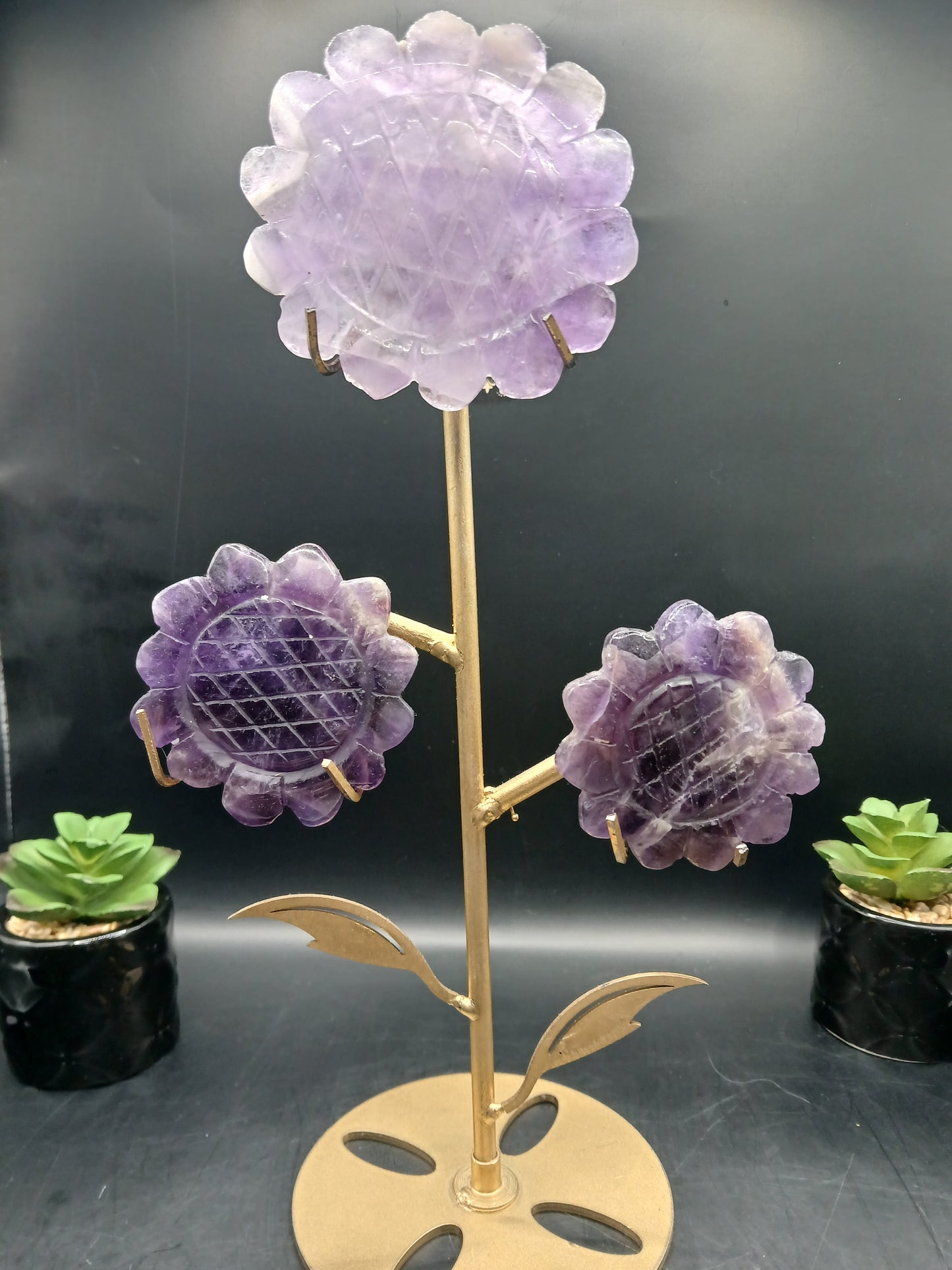 AMETHYST FLOWERS ON STAND