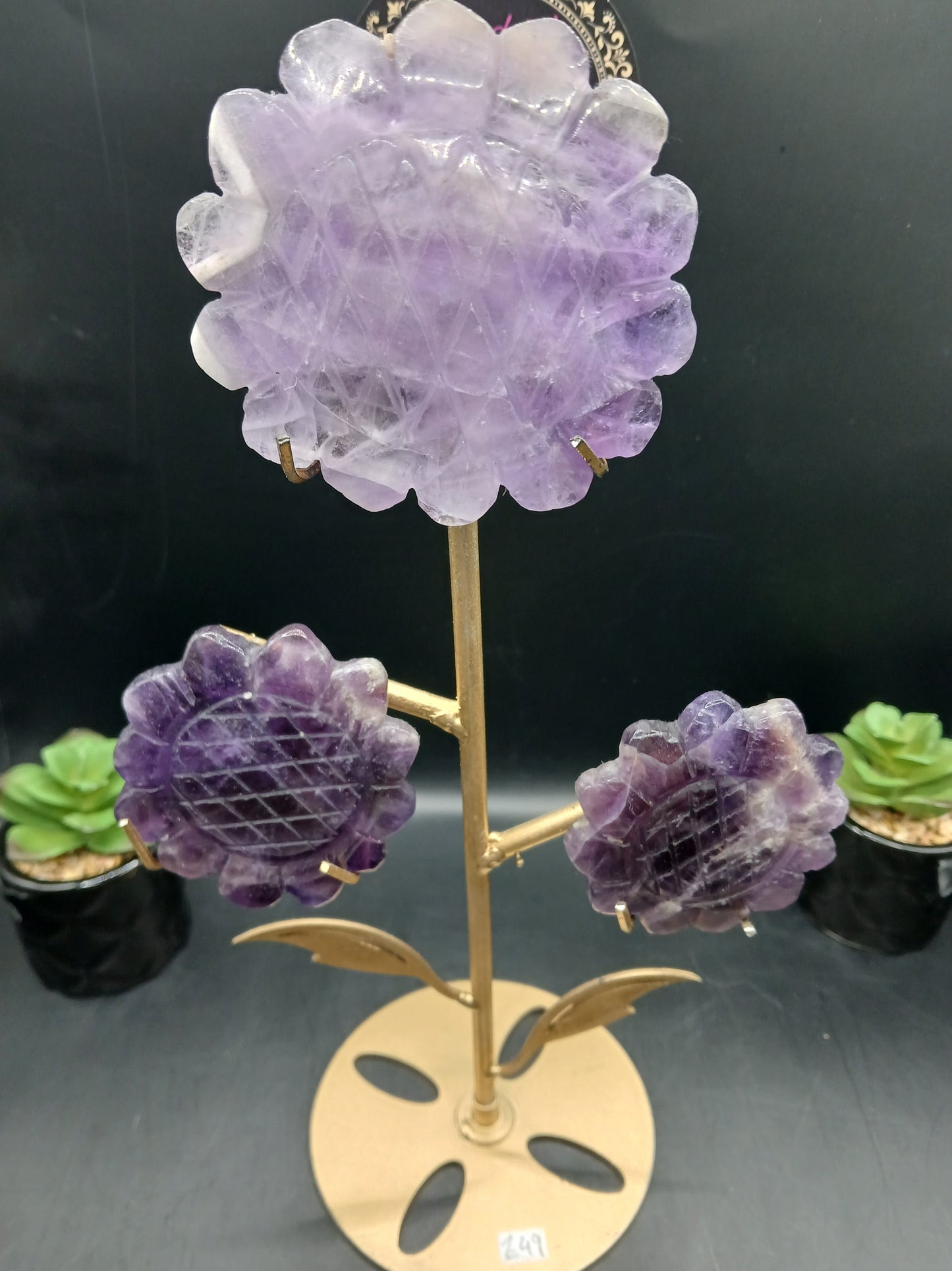 AMETHYST FLOWERS ON STAND