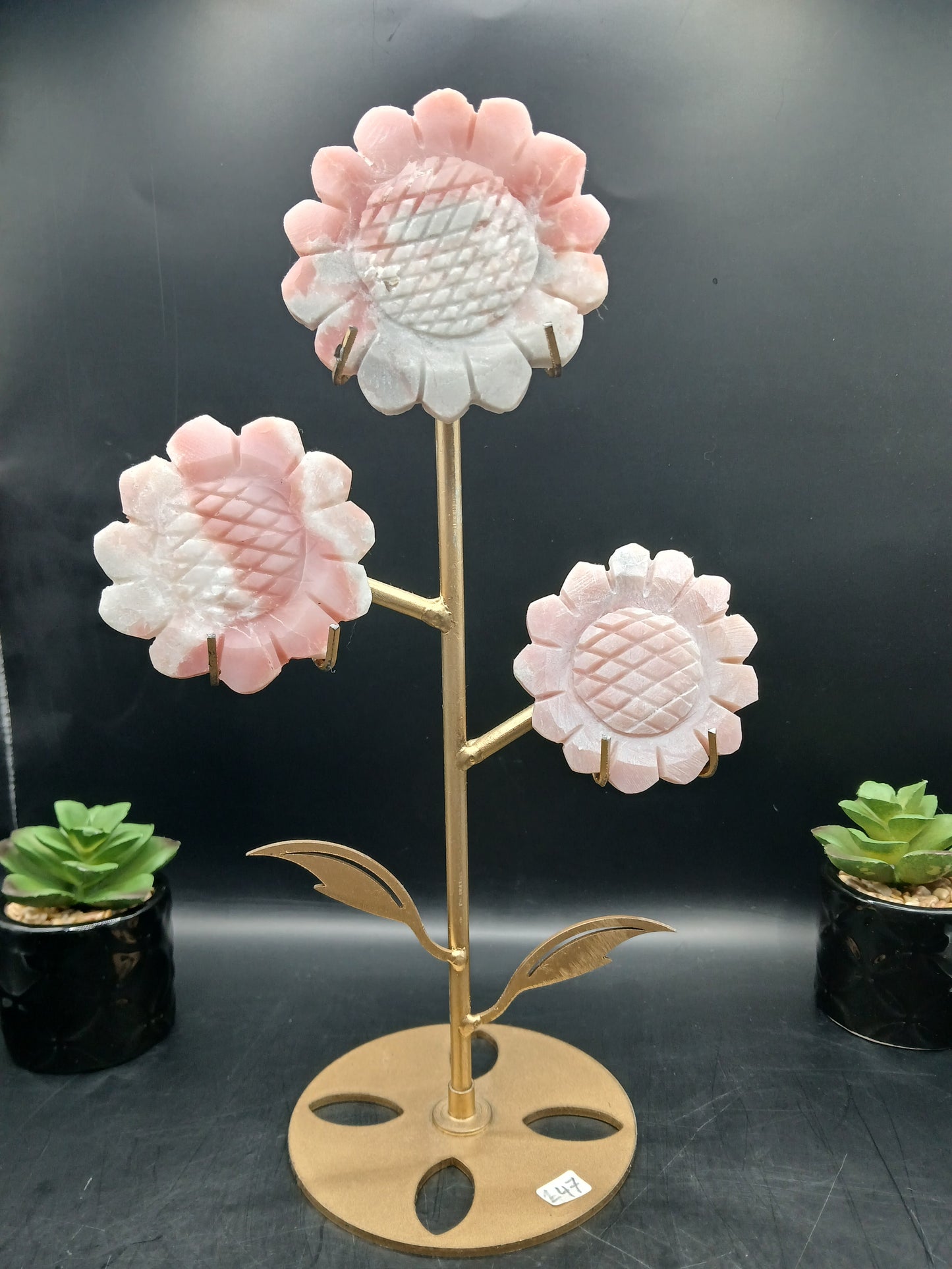 PINK OPAL FLOWERS ON STAND
