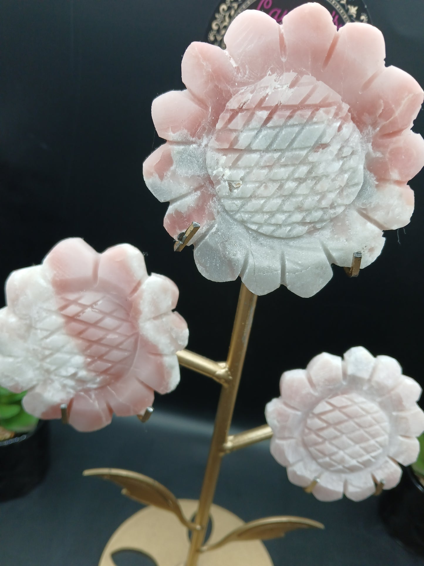 PINK OPAL FLOWERS ON STAND