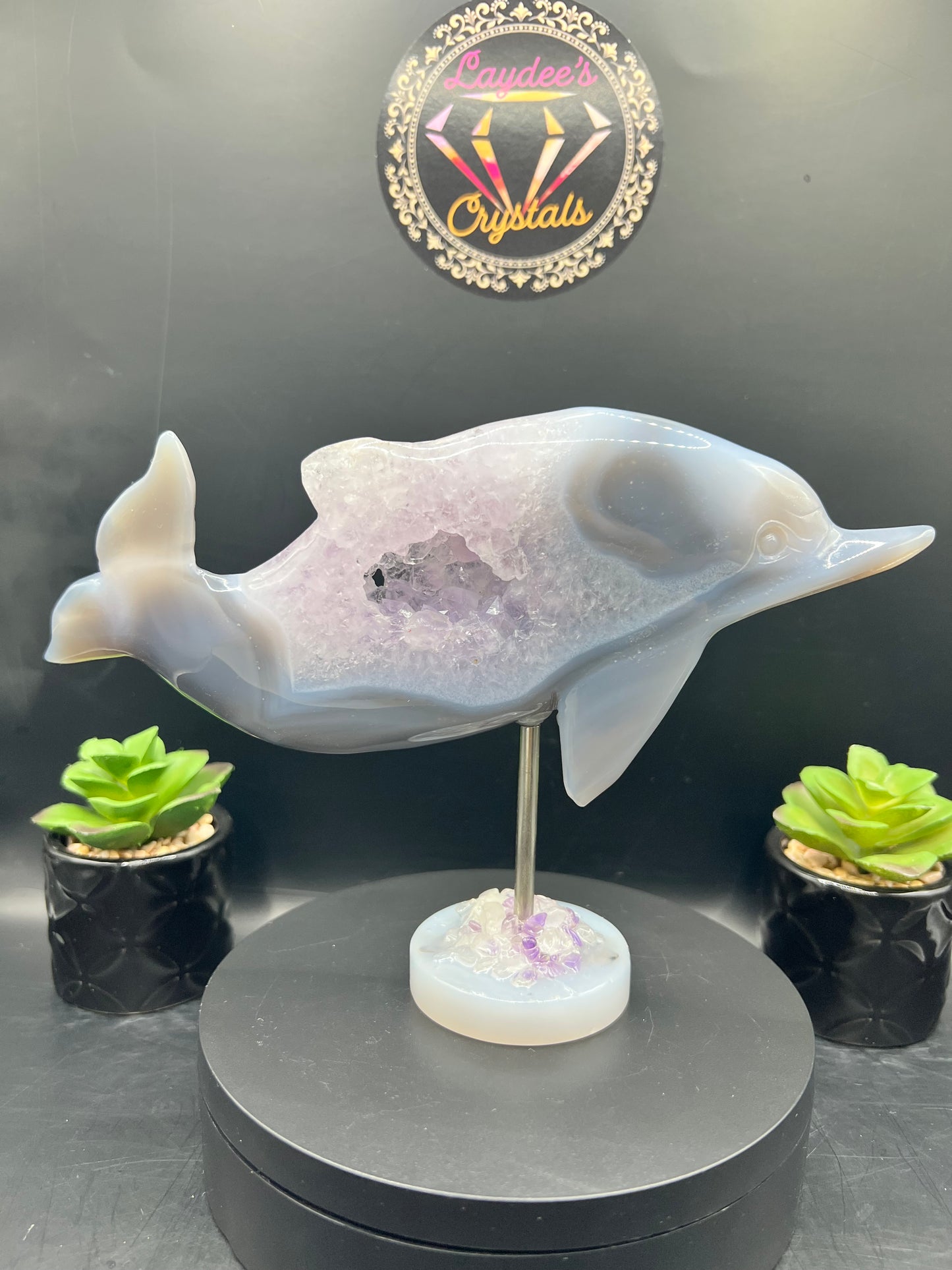 AGATE AMETHYST DRUZY DOLPHIN