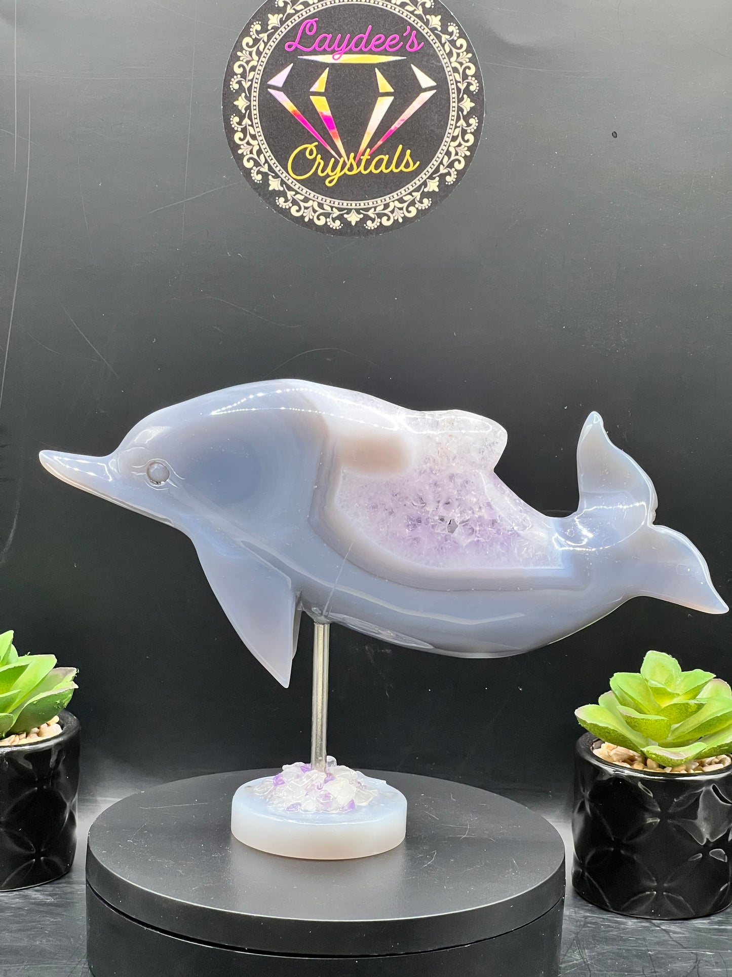 AGATE AMETHYST DRUZY DOLPHIN