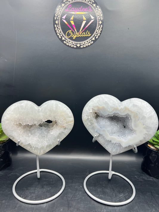 DRUZY AGATE HEARTS