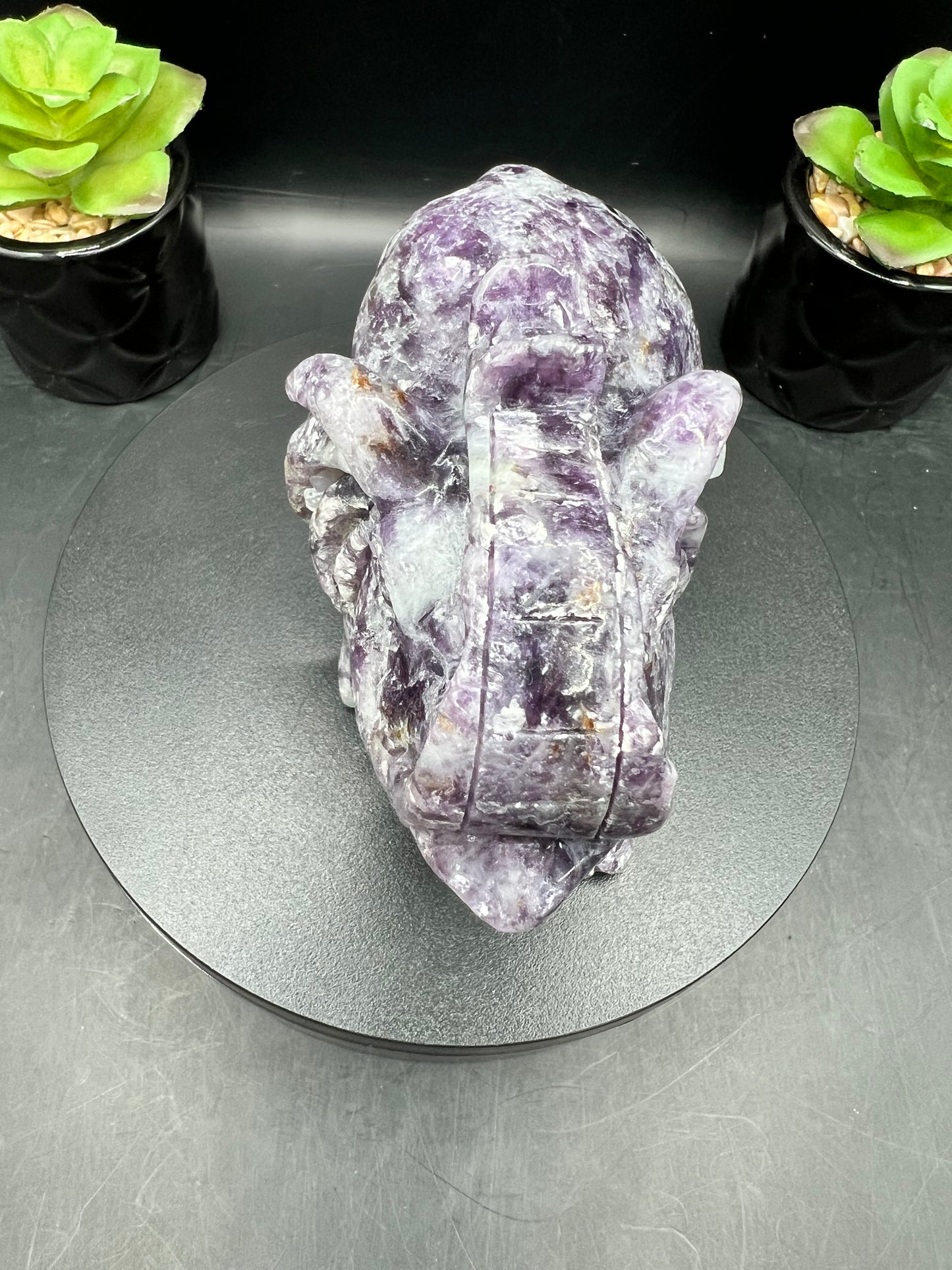 LEPIDOLITE ELEPHANT CARVING
