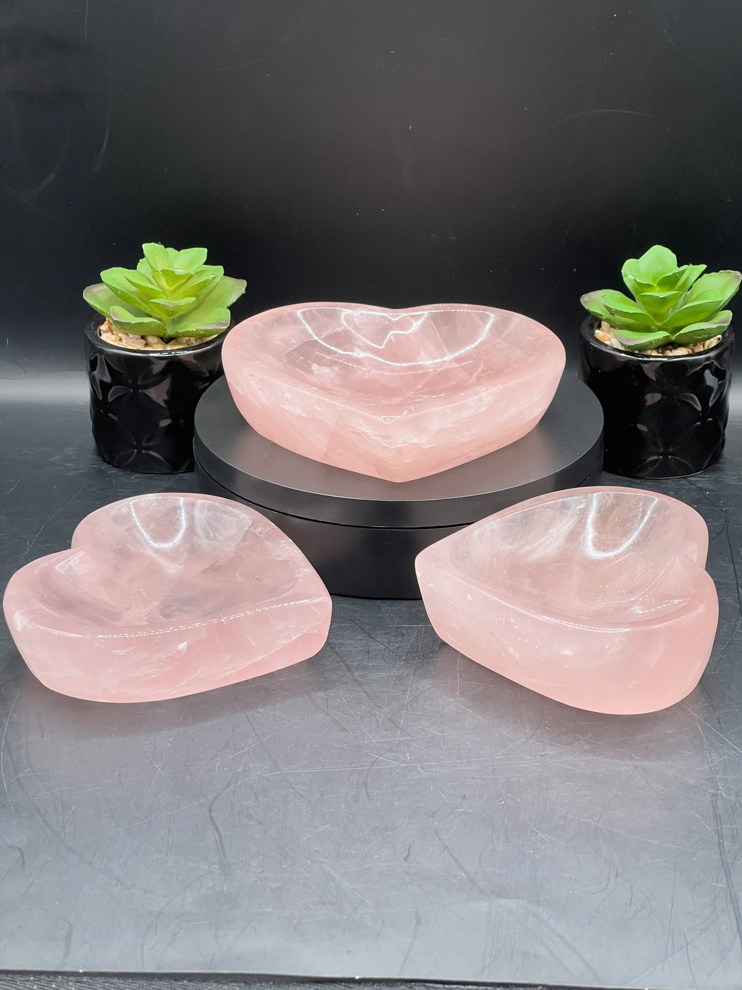 ROSE QUARTZ HEART BOWLS