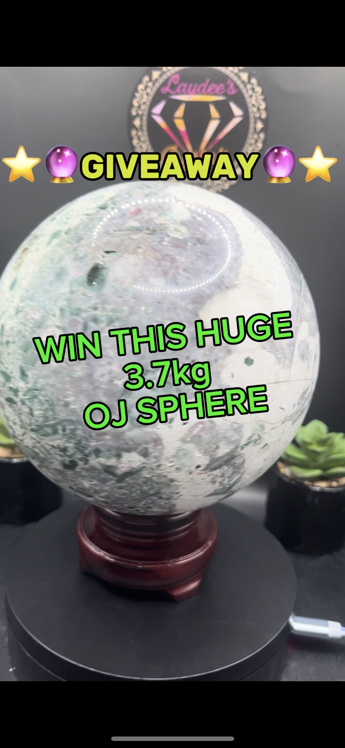 3.7KG OCEAN JASPER SPHERE RAFFLE TICKETS