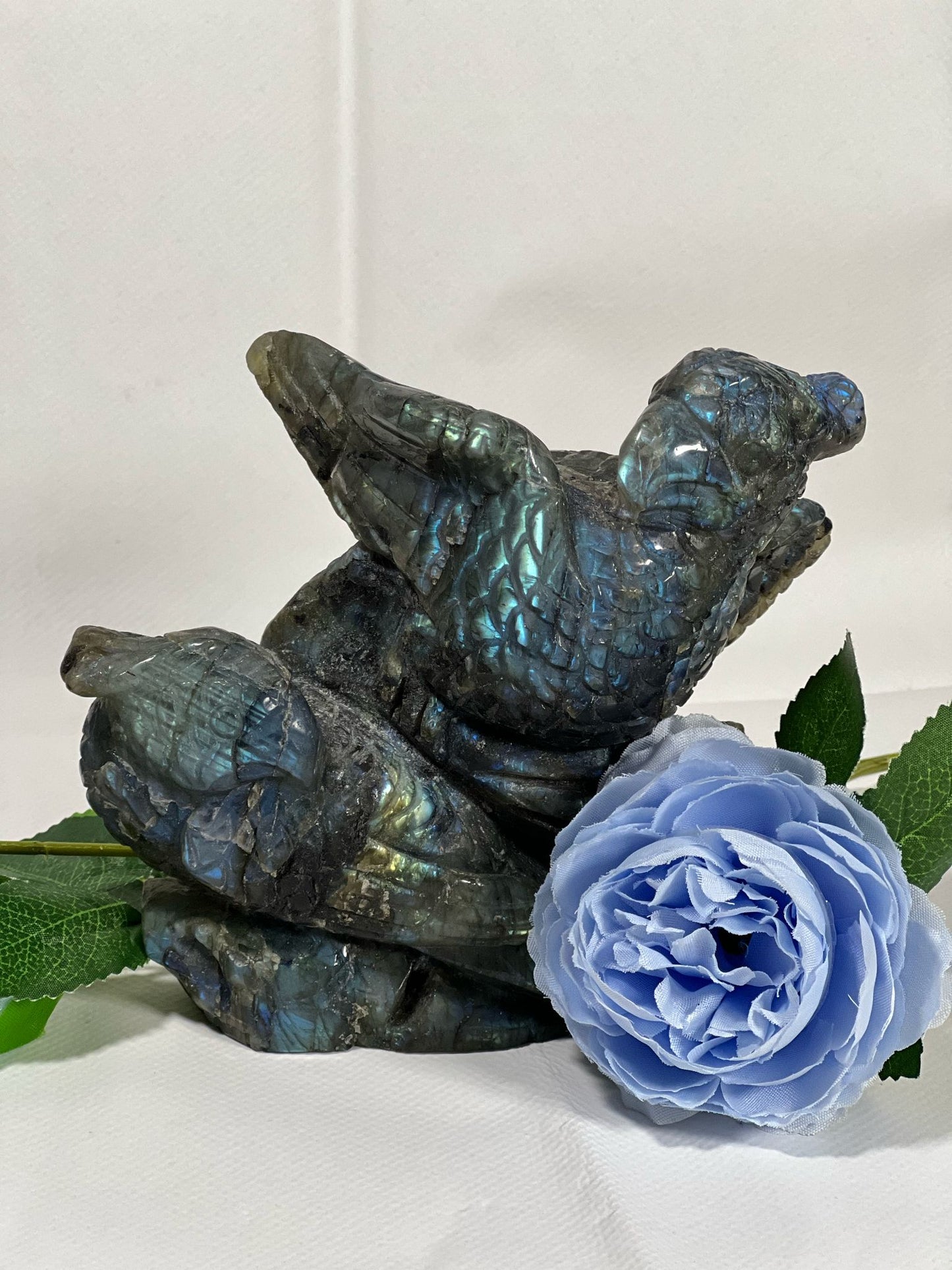 SUPER BLUE FLASH LABRADORITE PARROT CARVING