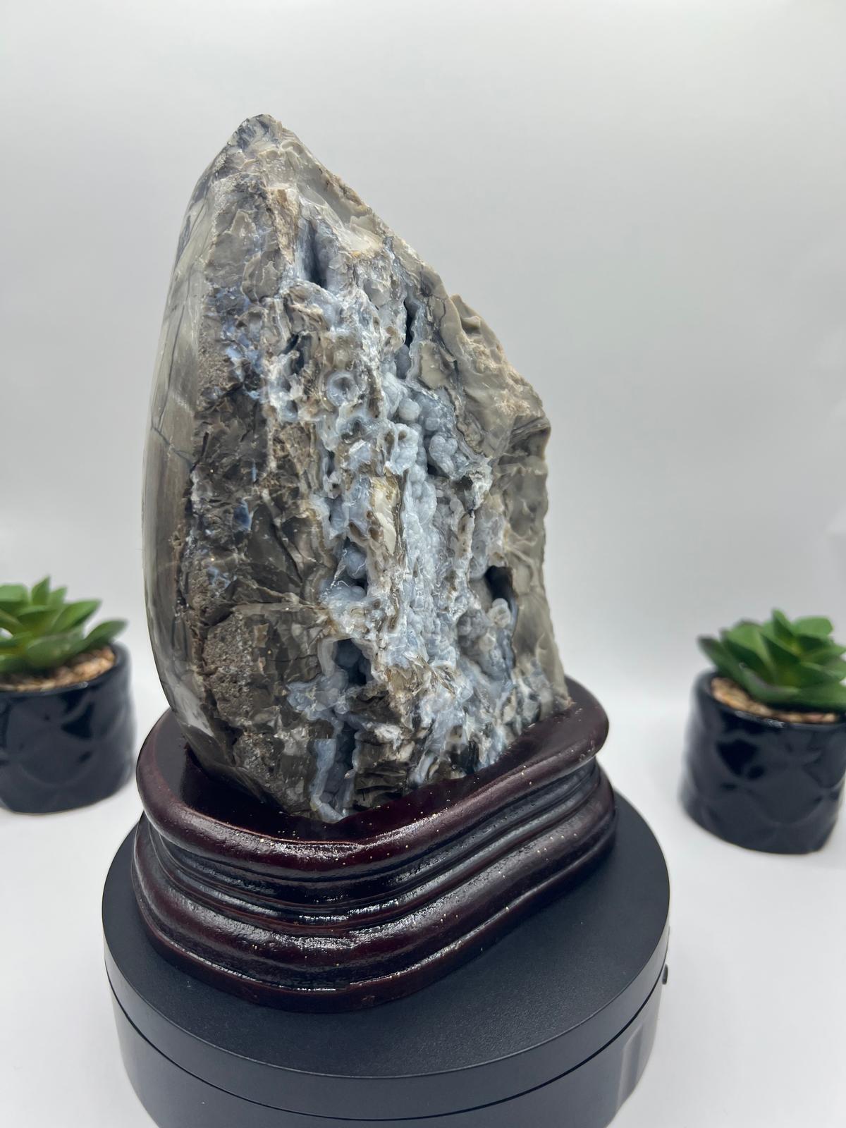 VOLCANO AGATE LARGE FREEFORM ON STAND