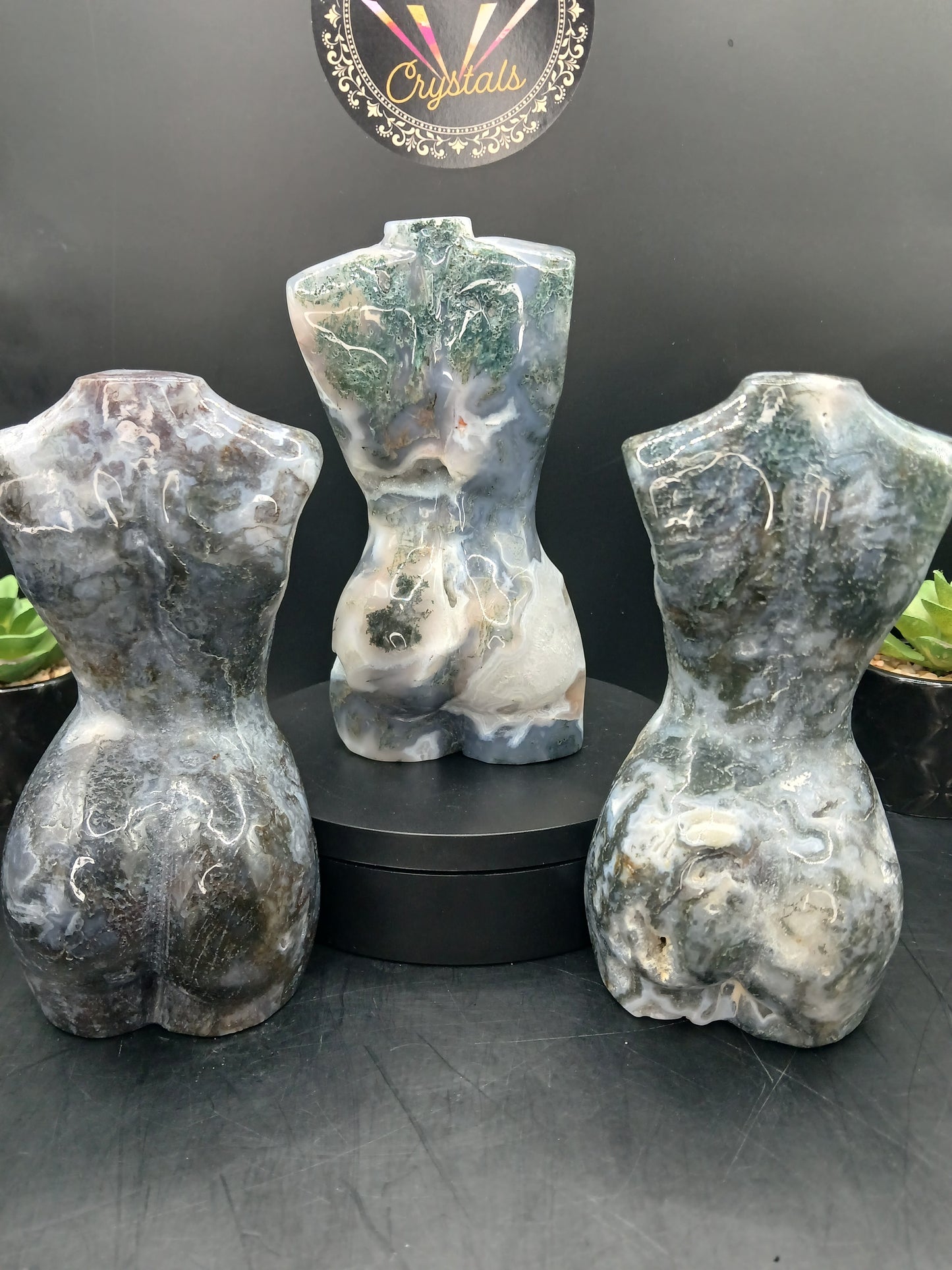 LARGE MOSS AGATE LADYBODIES