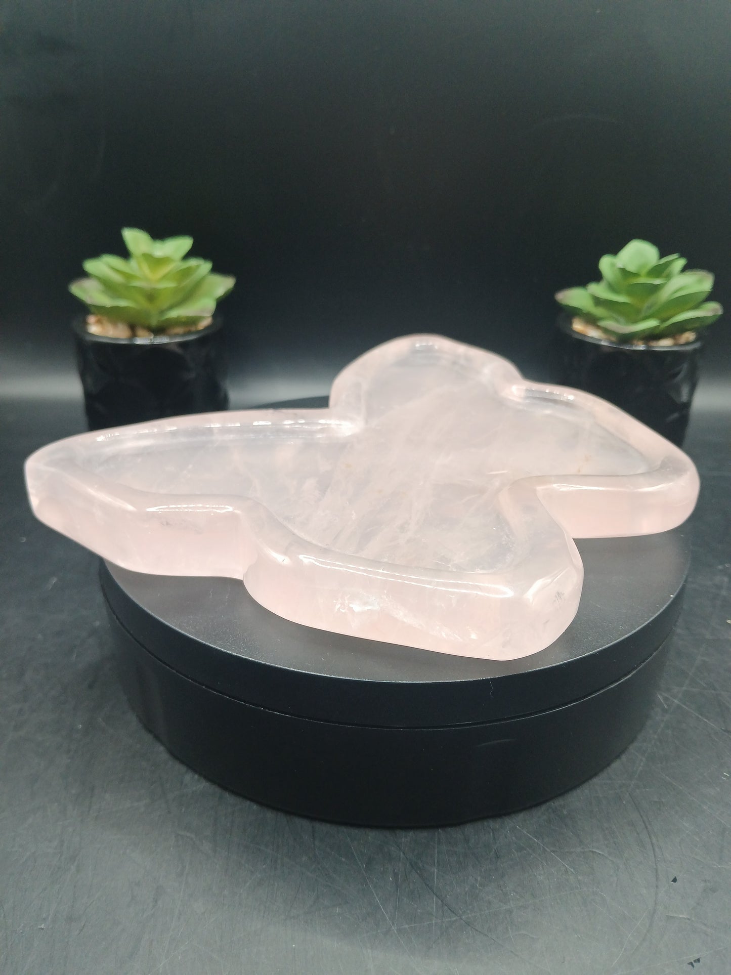 ROSE QUARTZ BUTTERFLY DISH