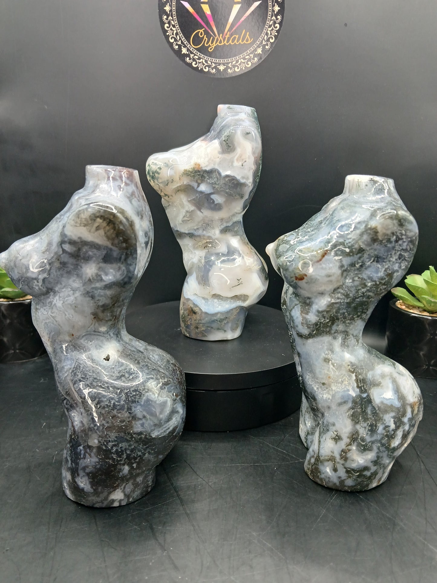 LARGE MOSS AGATE LADYBODIES