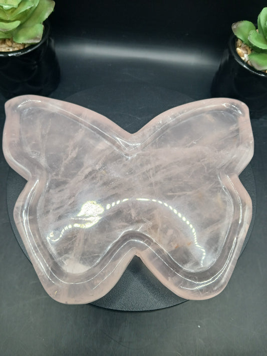 ROSE QUARTZ BUTTERFLY DISH