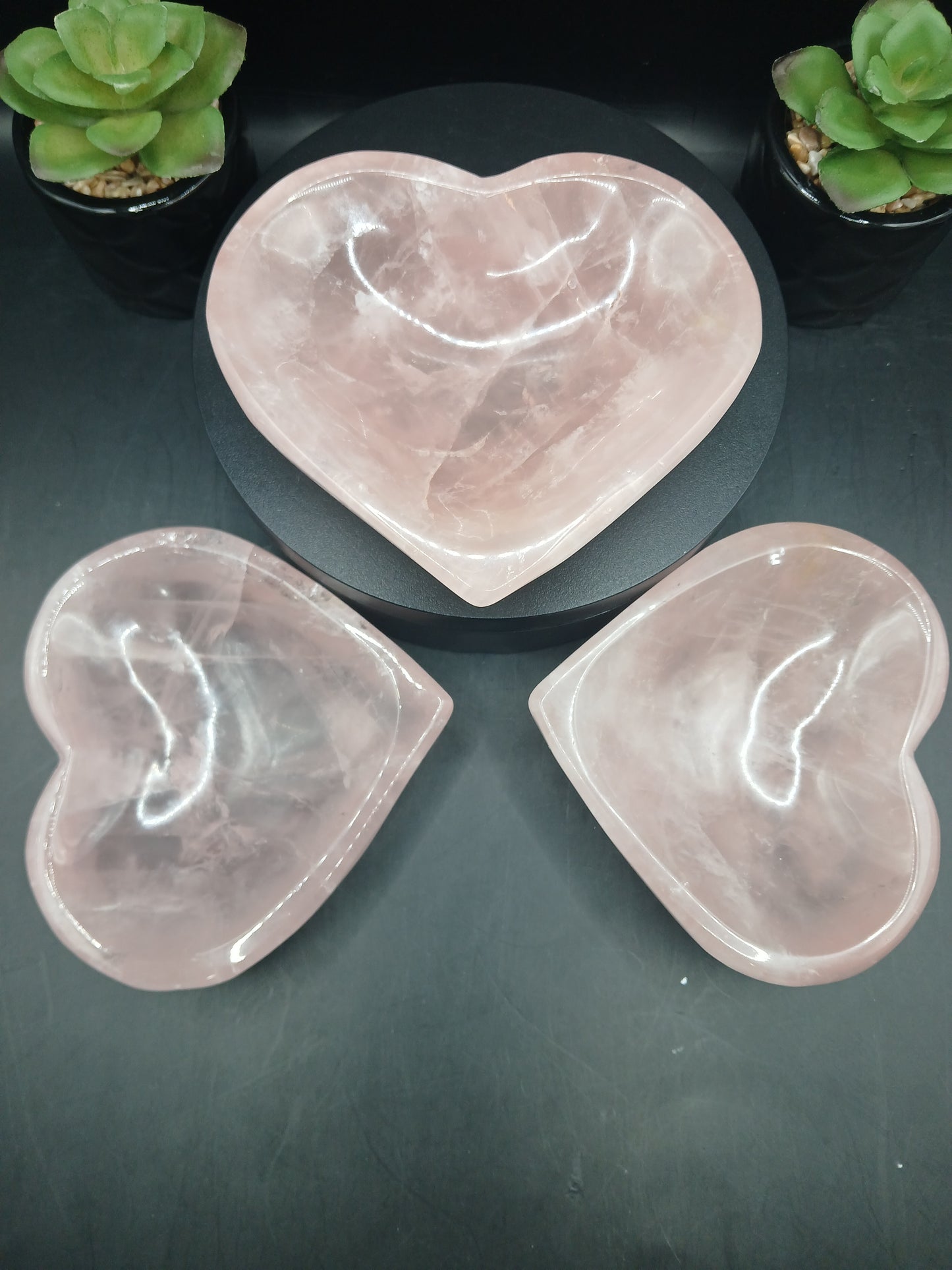 ROSE QUARTZ HEART BOWLS