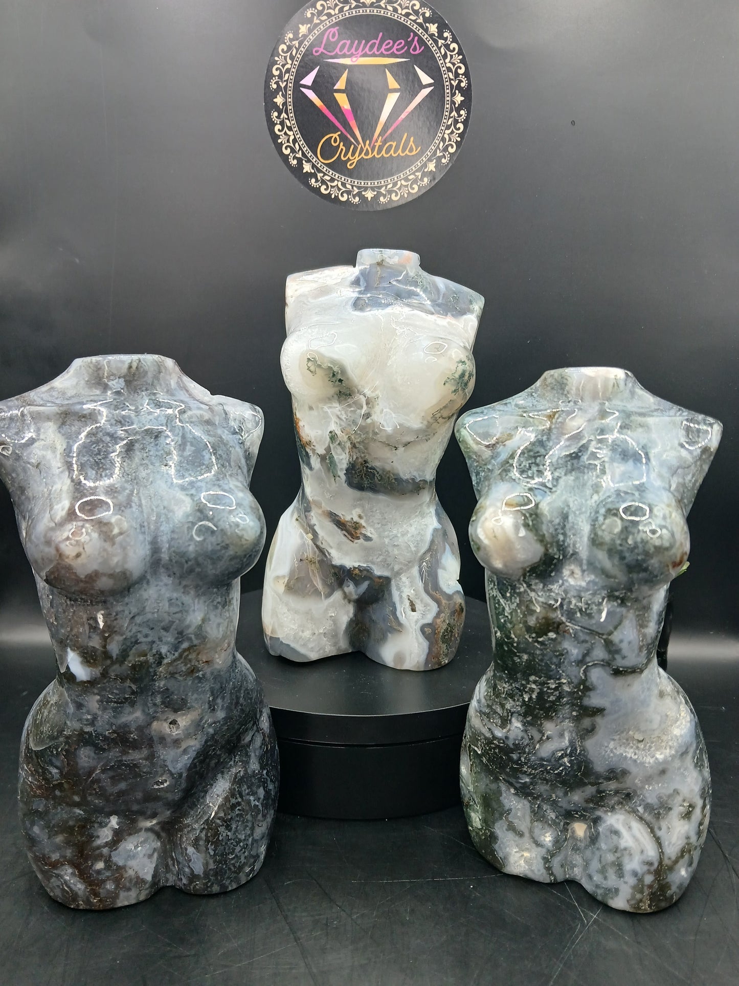 LARGE MOSS AGATE LADYBODIES
